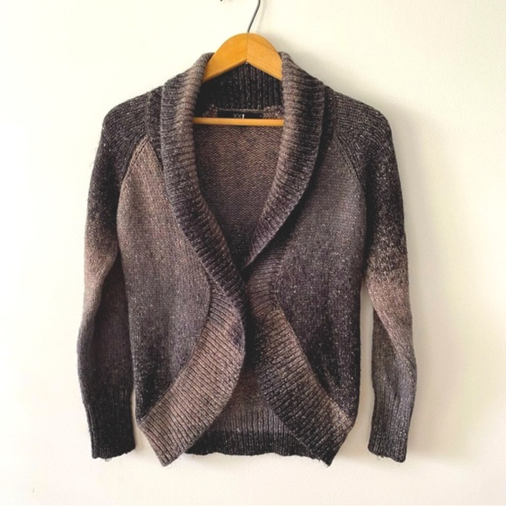 Forever 21 grey beige marble wool-blend button knit cardigan size small womens